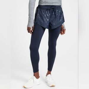 Athleta Women's Navy Blue Rainier 2 in 1 Tights Size M